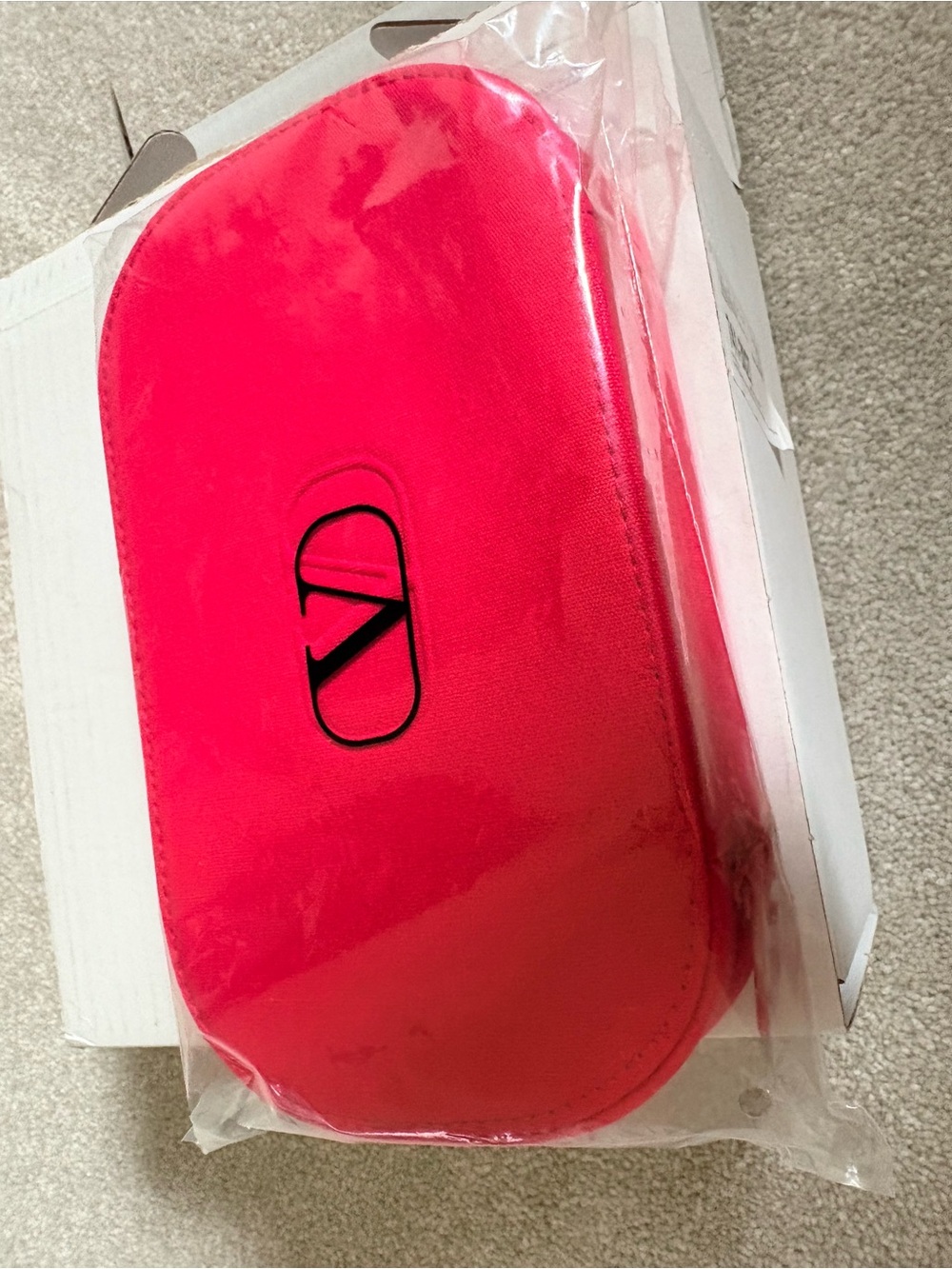 Valentino Garavani Hot Pink Logo Cosmetic Pouch